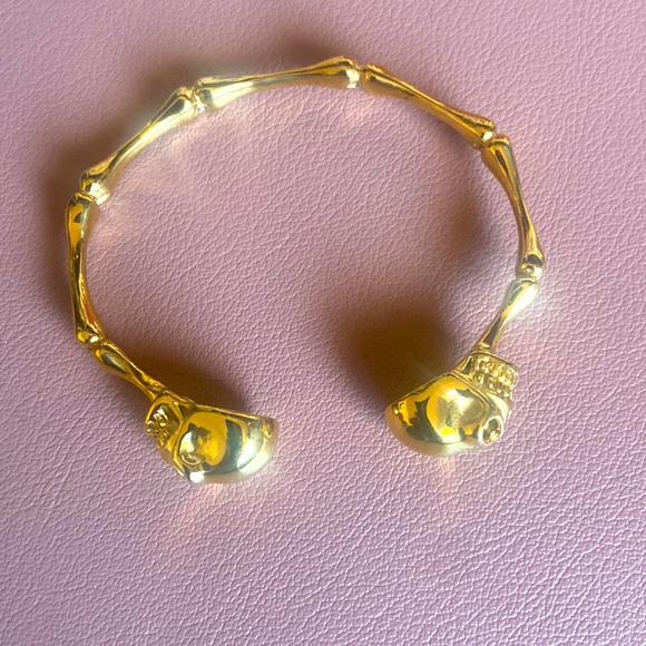 Jewelry - Gold Plated Skull Bangle